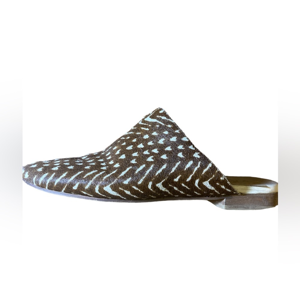 Kaansas Mules, Brown and Tan Calfs Hair, size 6,